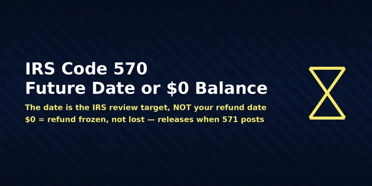 IRS Code 570 with a future date or zero balance on a tax transcript — what it means for your refund