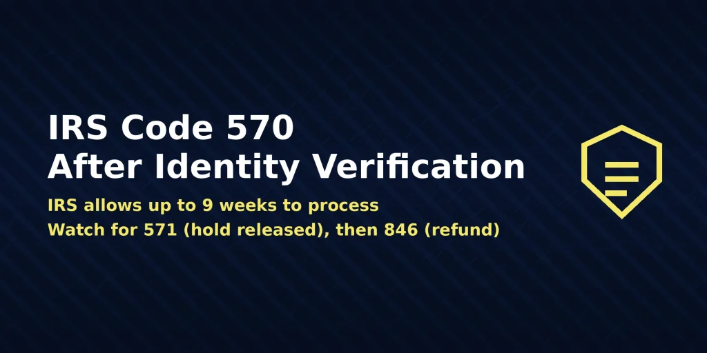 IRS Code 570 after identity verification timeline showing when 570 clears and 571 refund release appears