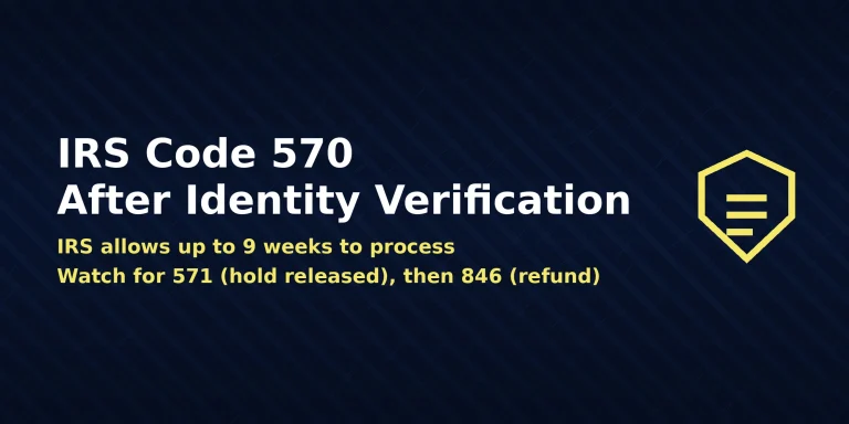 IRS Code 570 after identity verification timeline showing when 570 clears and 571 refund release appears